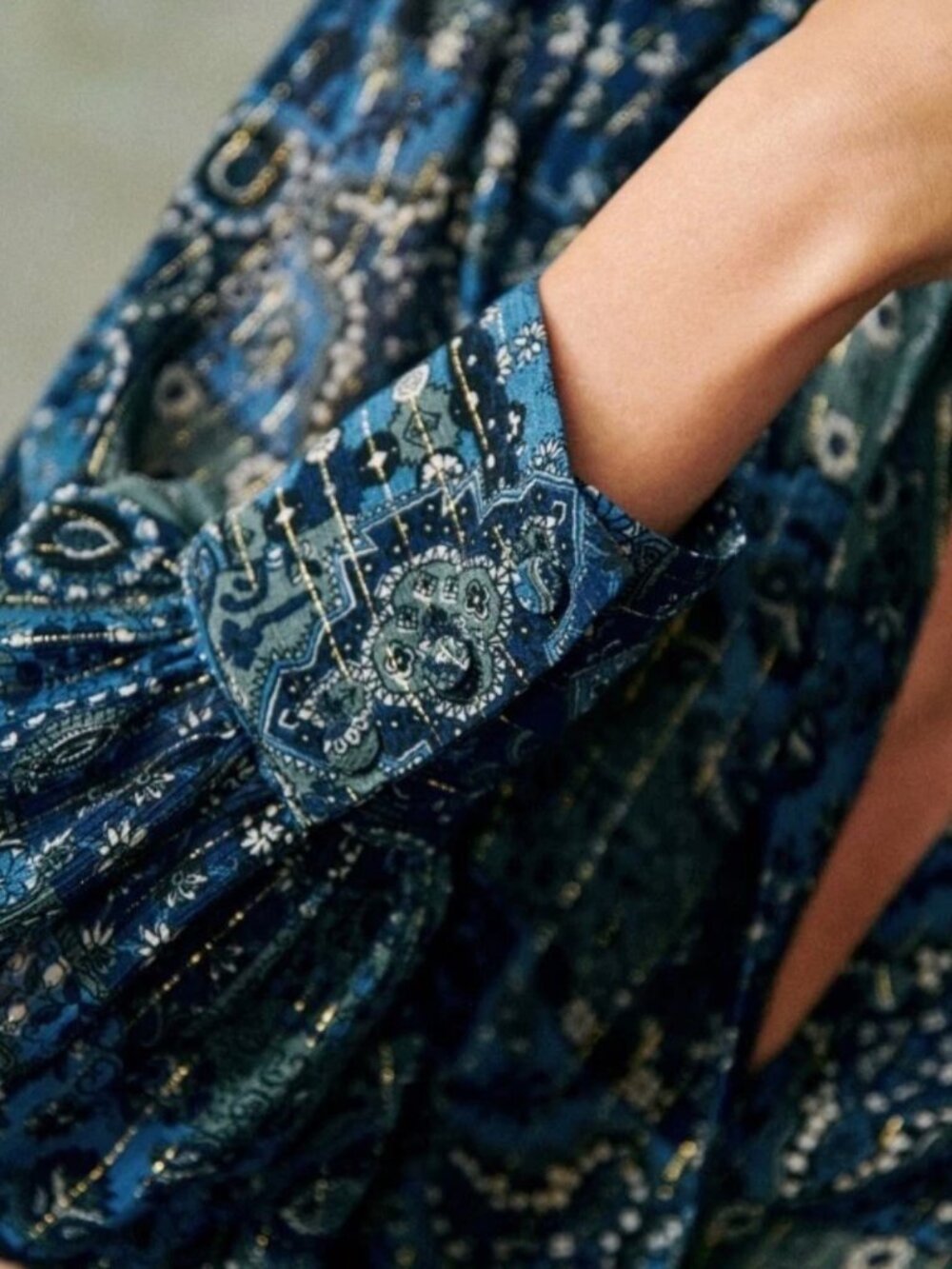 SEZANE TIANNA SHIRT ARIZONA BLUE 2 - Picture 3 of 9